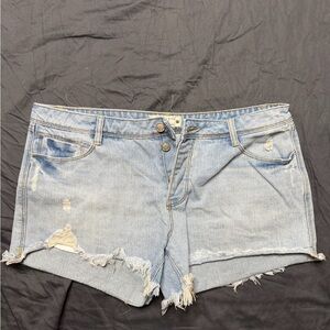 Angel Kiss Light Wash Distressed Denim Cutoff Shorts